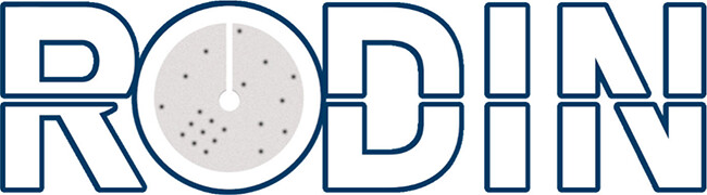 The RODIN logo including a diffraction image.